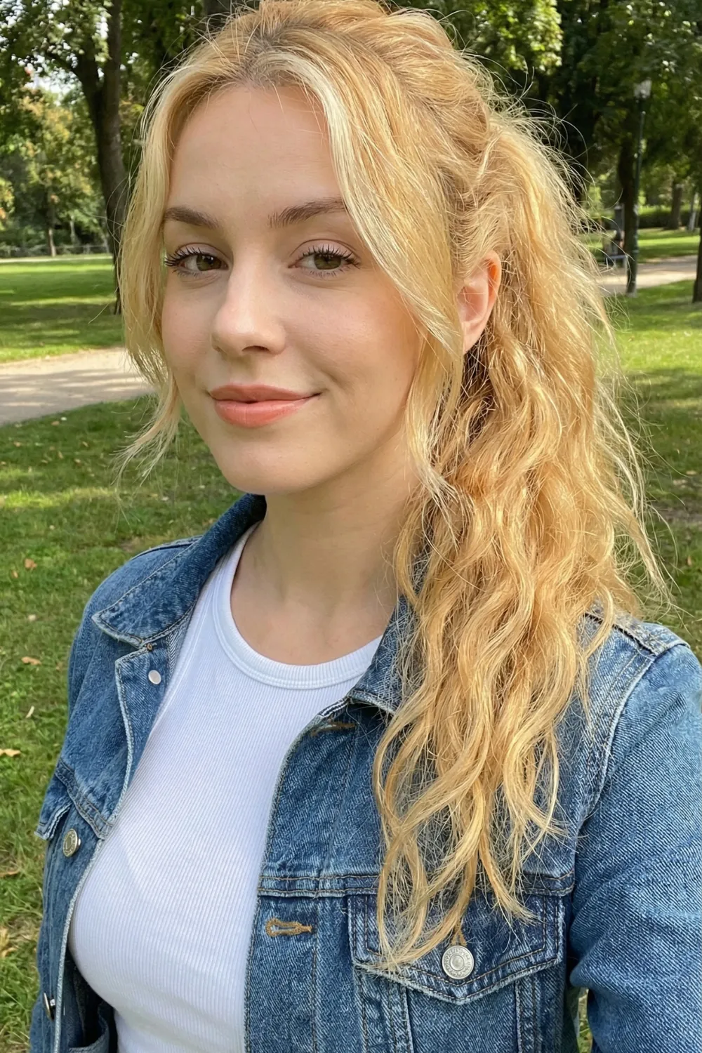 Bright Golden Blonde with Face Framing Highlights