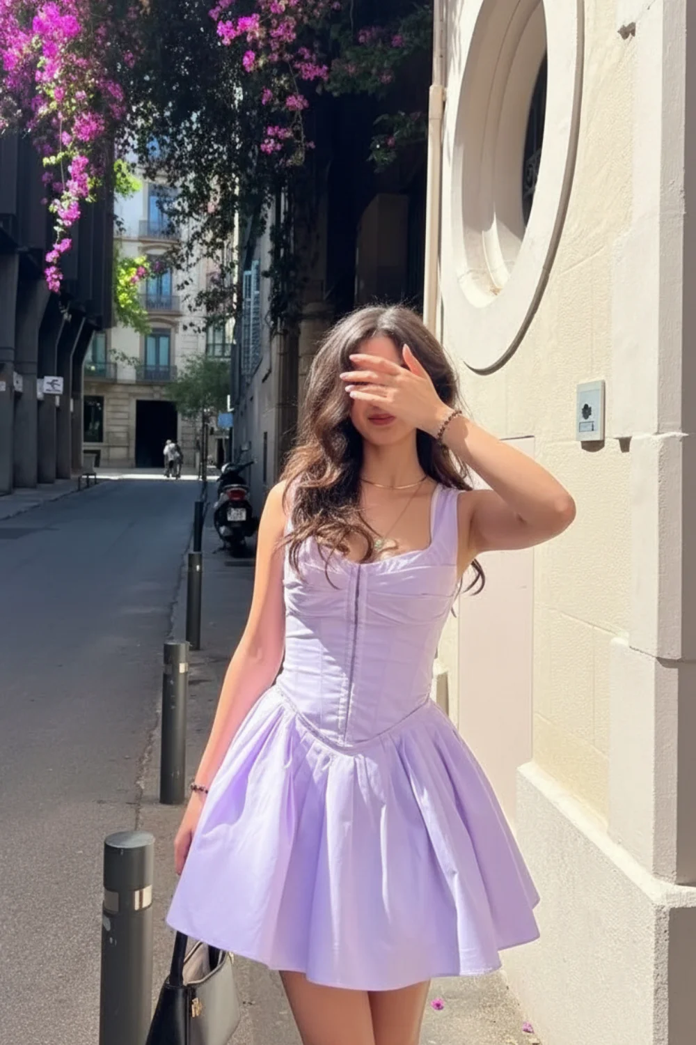 Woman wearing burgundy cable knit sweater with cream wide-leg pants and brown belt