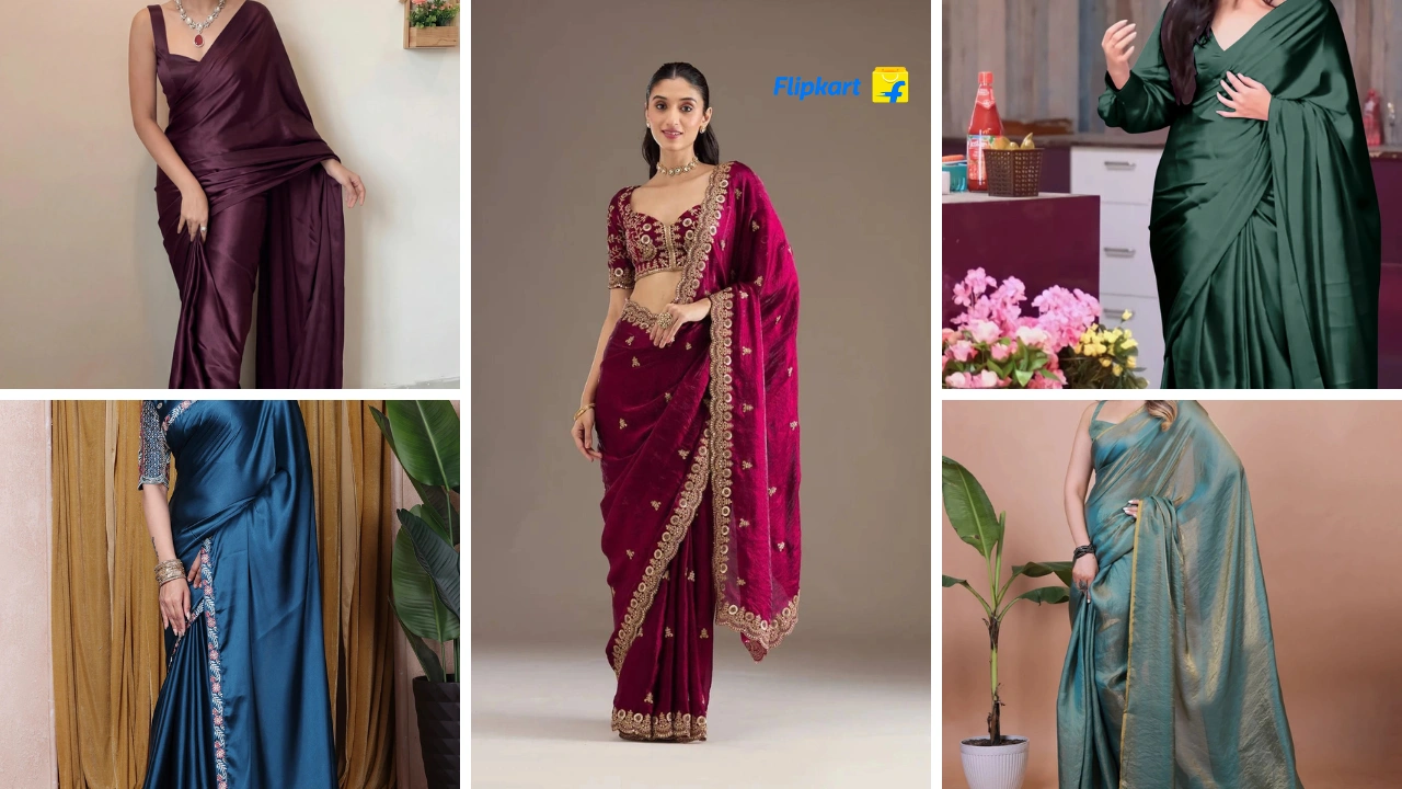 Satin Saree Outfits on Flipkart That Give You That Effortless Elegant Look